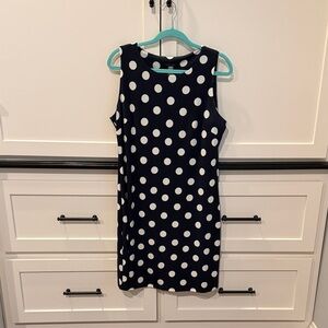 Tommy Hilfiger Navy and White Polka Dot Mini Dress